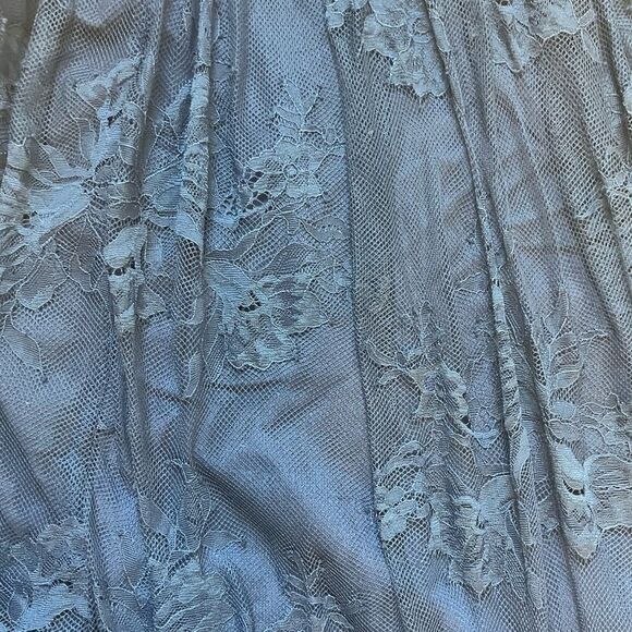 Showpo Meijel Plunge Neck Cross Back Maxi Dress In Navy Lace - Picture 13 of 15